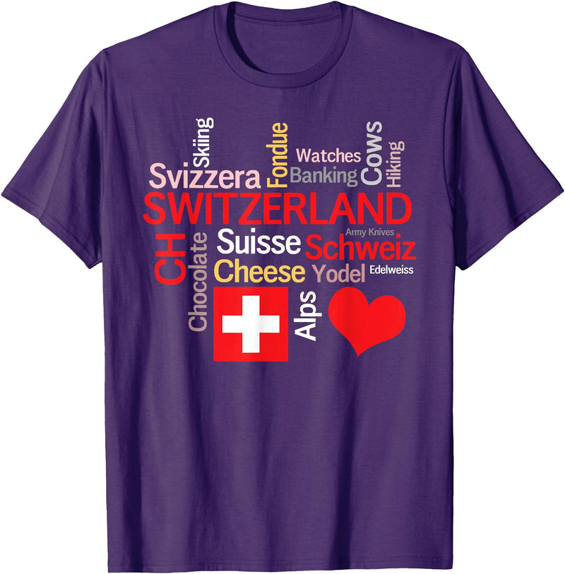 Simply Swiss Why I Love Switzerland T-Shirt - Purple