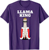 Mens Llama Shirts for Boys Llama King | Boys Llama Tshirt | Mens Llama T-Shirt, Black - Purple