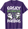 Panda Lover Shirts Easily Distracted By Pandas - Cute Kawaii Panda Bear T-Shirt - Purple