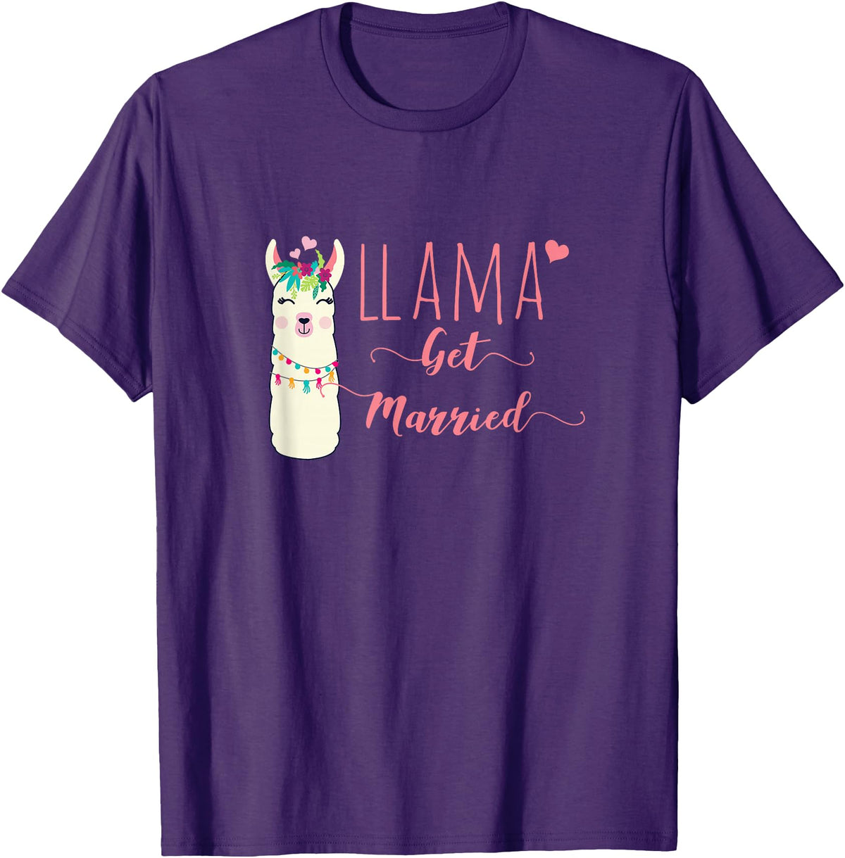 Llama Get Married Funny Bachelorette Party Novelty Llama Get Married Shirt Funny Bride Bachelorette Party T-Shirt - Purple