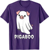 Pig Ghost Boo Halloween Humor By TEERA Funny Pig Ghost Spooky Season T-Shirt - Purple