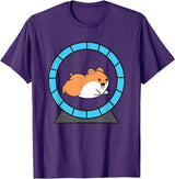 Hamster in a Hamster Wheel Pet Hamster T-Shirt - Purple
