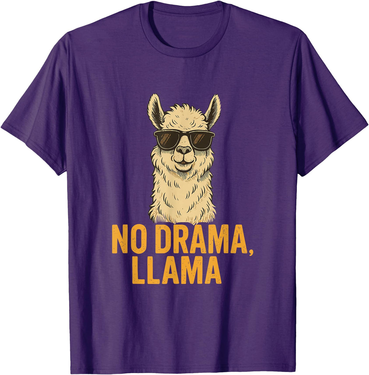 Am End Fashion No Drama, Llama - Cool Look T-Shirt - Purple