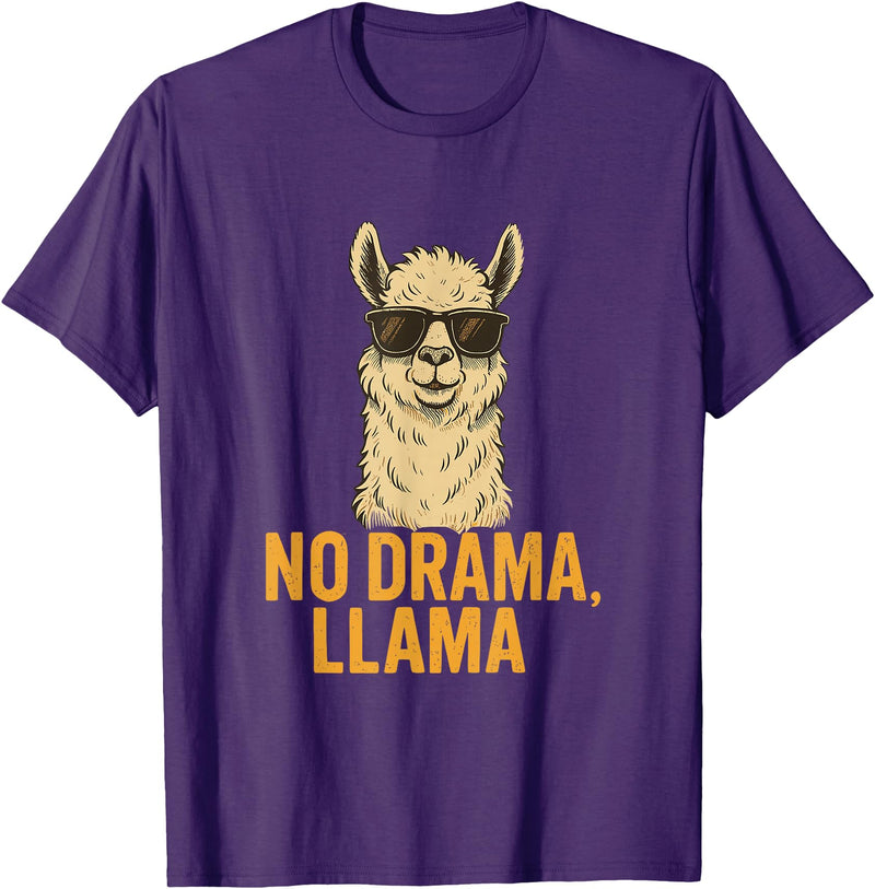 Am End Fashion No Drama, Llama - Cool Look T-Shirt - Purple