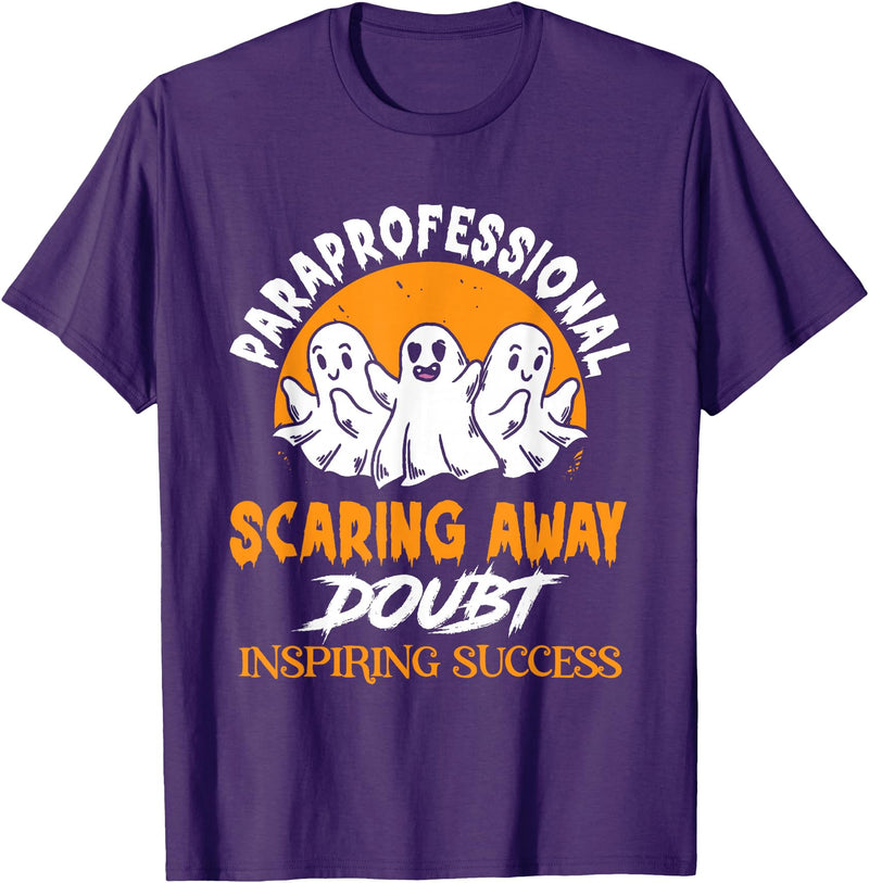 Scary Retired Profession Job Teach Retirement Halloween Paraprofessional Para Educator Teacher Parapro T-Shirt - Purple