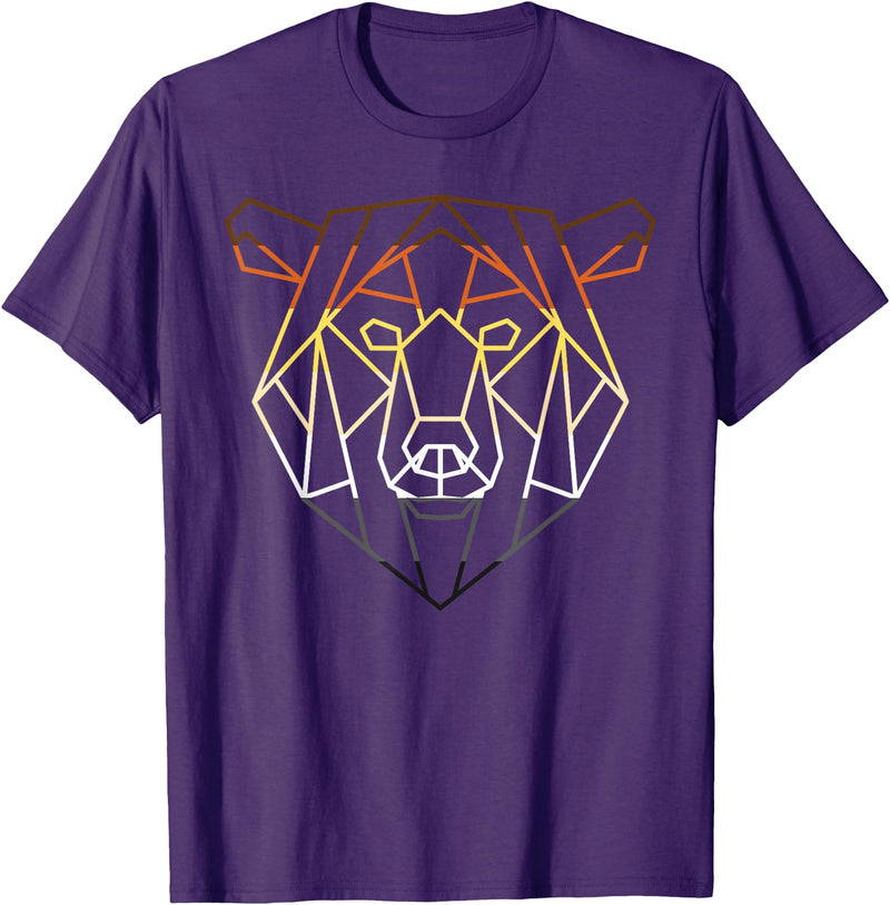 LGBT Pride Bear Flagge - Gay Bear Geschenk LGBTQ Bear Gay Pride Month - Geometric Bear T-Shirt - Purple