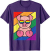 LGBTQ Flag Gay Pride Month Rainbow Pig With LGBT Glasses T-Shirt - Purple