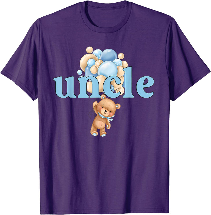 Beary 1st Birthday Boy Teddy Bear Matching Apparel Uncle Teddy Bear 1st Birthday Boy Family Matching T-Shirt - Purple