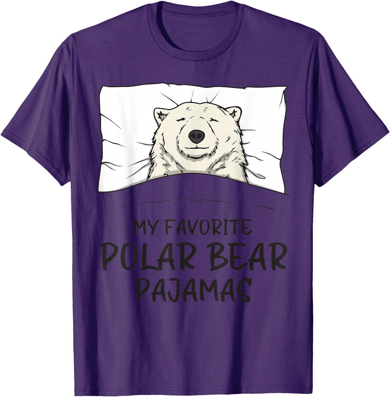Sleeping & Napping Shirt Gifts Favorite Sleepshirt Favorite Polar Bear Pajamas, Napping Ice Bear Pajama T-Shirt - Purple