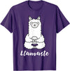 Cute Yoga Shirts - Llamaste Llamaste - Cute Yoga Lovers Gift, Adorable Llama Fitness T-Shirt - Purple