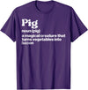 BBQ Barbecue Shirts Men Women Grilling Gifts Pig Definition Bacon Funny Bbq Barbecue Grill Men Women Kids T-Shirt - Purple