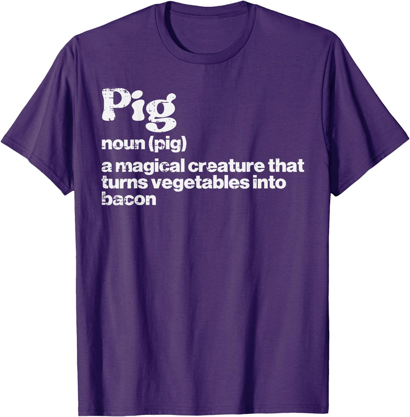BBQ Barbecue Shirts Men Women Grilling Gifts Pig Definition Bacon Funny Bbq Barbecue Grill Men Women Kids T-Shirt - Purple