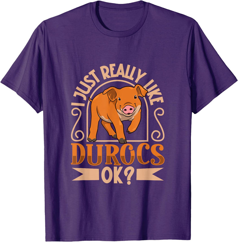 Creative Duroc Pig Designs I Love My Duroc Pig T-Shirt - Purple
