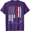 Vintage Gift for proud Dad 4th of July Daddy Bear with cub American Flag Papa Bear Father's Day T-Shirt - Purple