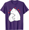 Mother's Day Clothing Gift Idea Cute Mama and Baby Polar Bear Cub Hugging Mothers Day T-Shirt - Purple