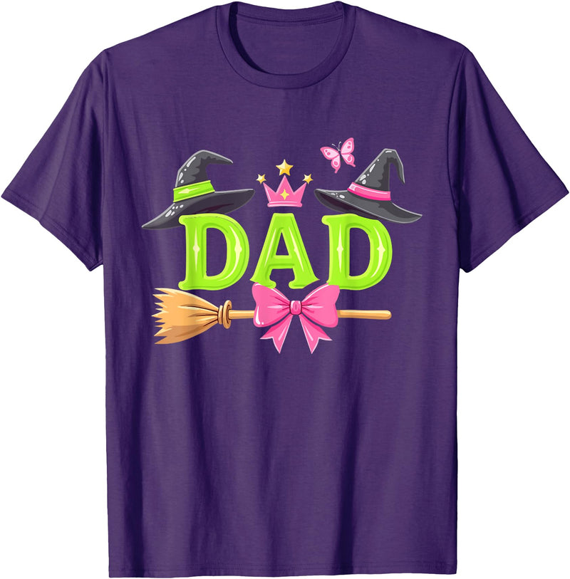 Matching Family Birthday Witch Decor Dad Of The Birthday Girl Witch Family Party Decorations T-Shirt - Purple