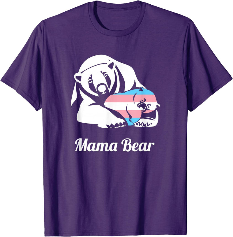 Mama Bear Transgender LGBTQ Tees Mama Bear Transgender LGBTQ Trans Pride T-Shirt - Purple
