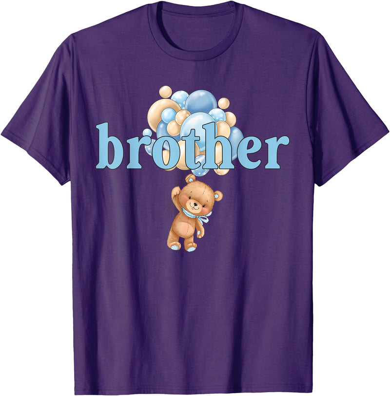 Beary 1st Birthday Boy Teddy Bear Matching Apparel Brother Teddy Bear 1st Birthday Boy Family Matching T-Shirt - Purple
