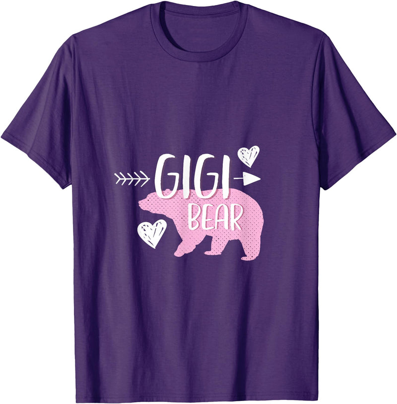 Grandma-Bear Tees Mother's Day Gigi Bear For Your Mom and Grandma Christmas T-Shirt - Purple
