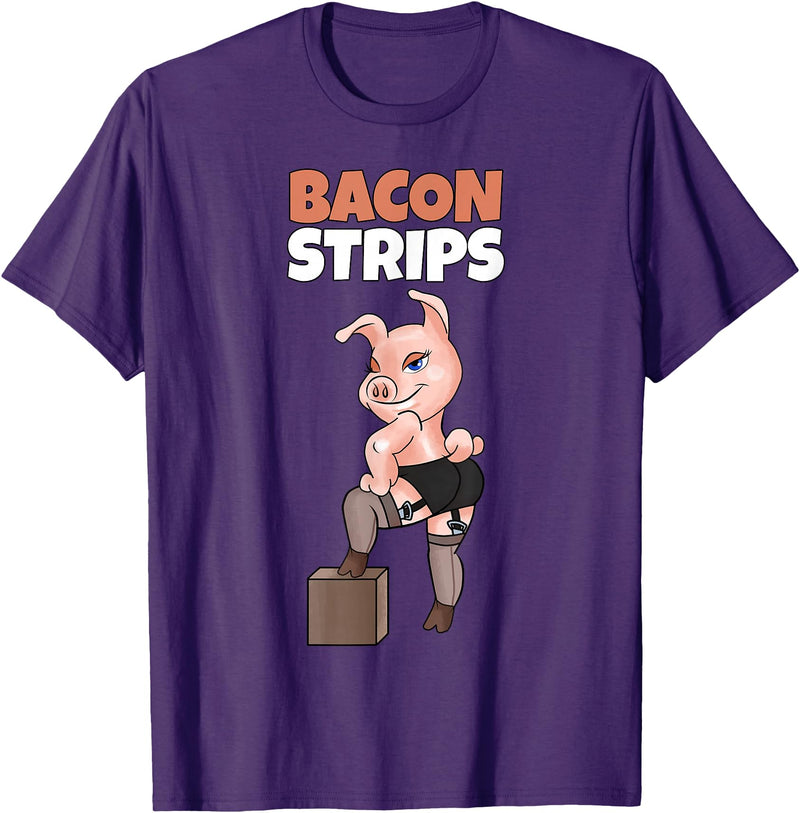 Pig Roast Pork Grilling Smoking BBQ Lover T Shirts Funny Pig Shirt Adult Humor Pig Stripping Bacon Lover TShirt T-Shirt - Purple