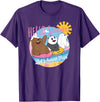 Cartoon Network We Bare Bears Hello Summer! Grizz Panda Ice Bear T-Shirt - Purple