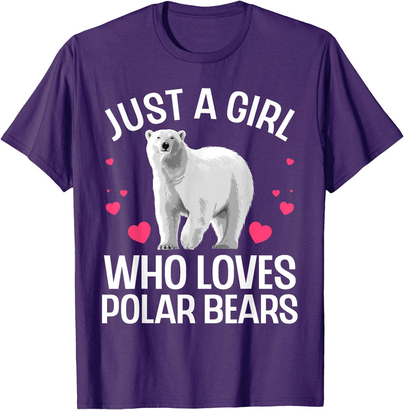 Polar Bear Gift Polar Bear Accessories & Stuff Funny Polar Bear Art For Girls Kids Youth Polar Bear Lovers T-Shirt - Purple