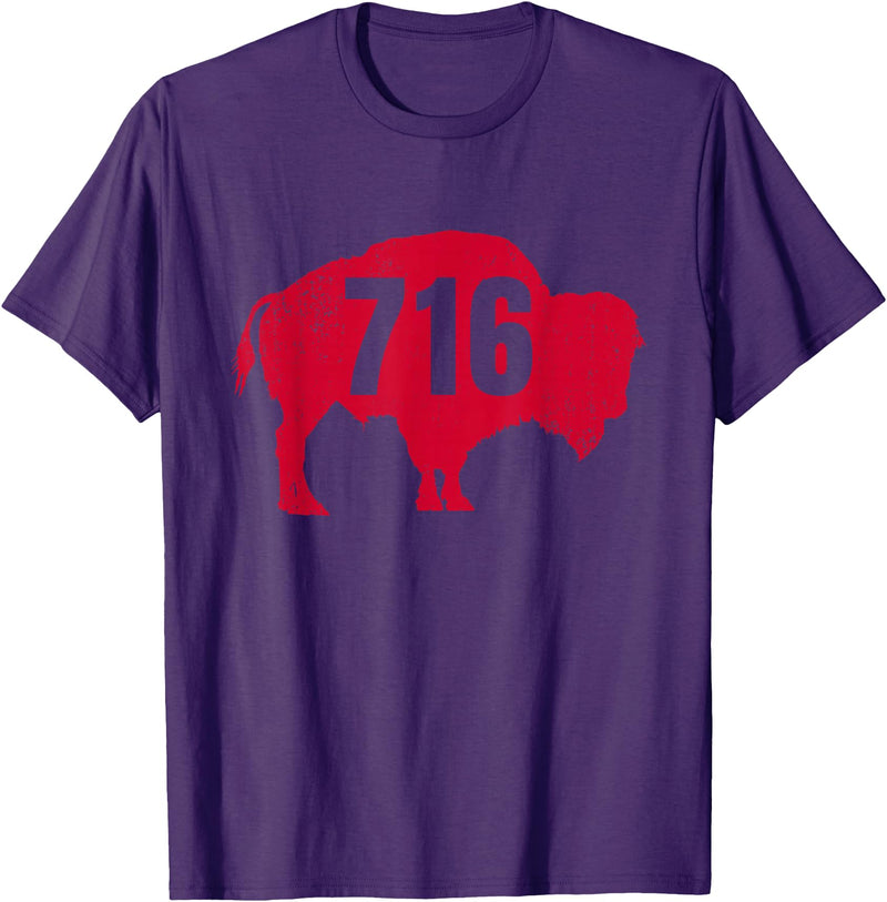 EmmaLoo Tees Buffalo New York BFLO B-Lo WNY Shirts 716 Area Code Buffalo New York BFLO WNY T-Shirt T-Shirt - Purple