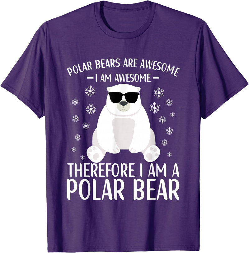 Polar Bears Accessories for Men Women & Kids Polar Bear Quote Cool Polar Bears Apparel for Kids T-Shirt - Purple