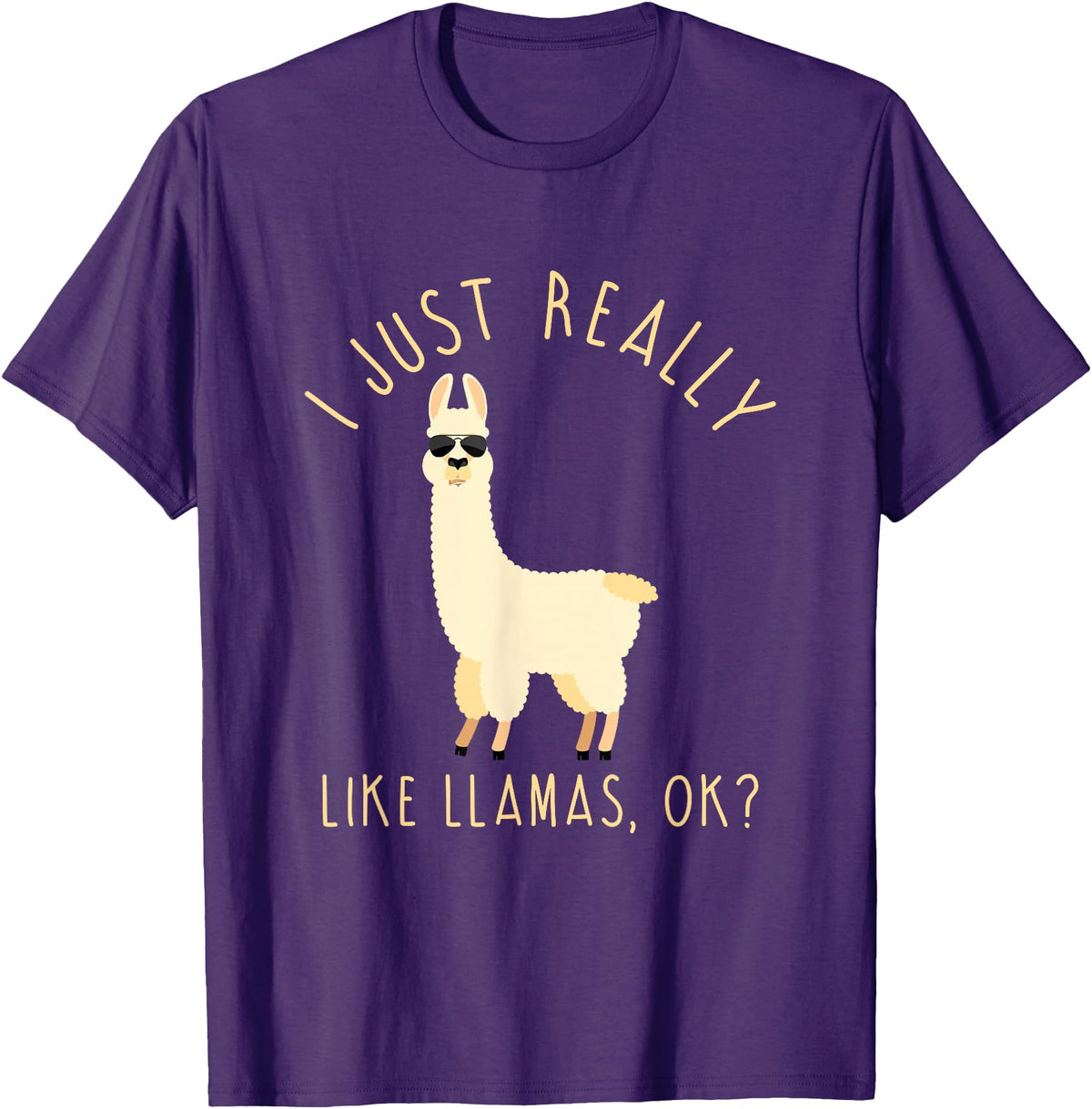 Llama Lovers Apparel Co. I Just Really Like Llamas OK Funny Llama Alpaca T-Shirt T-Shirt - Purple