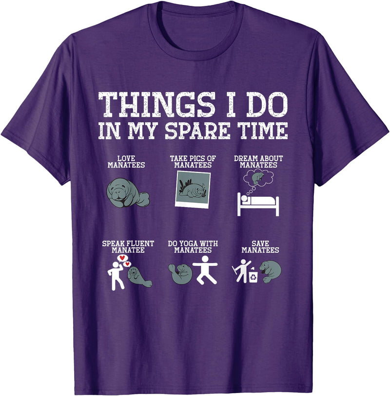 Manatee Gifts & Manatee Lover Apparel Manatee Round Tail Sea Cows T-Shirt - Purple