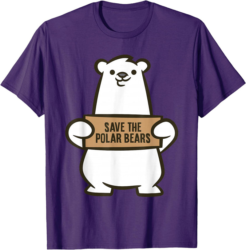 Cute Polar Bear Gifts And Tees Animal Welfare Save The Polar Bears T-Shirt - Purple