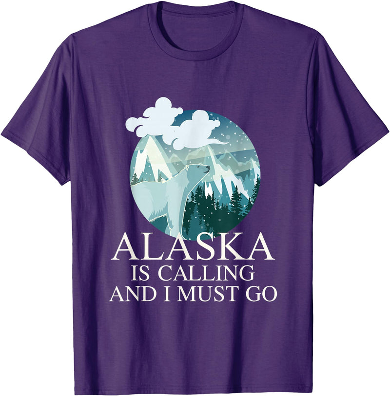 Selena's things Alaska Polar Bear Alaska Is Calling And I Must Go T-Shirt - Purple