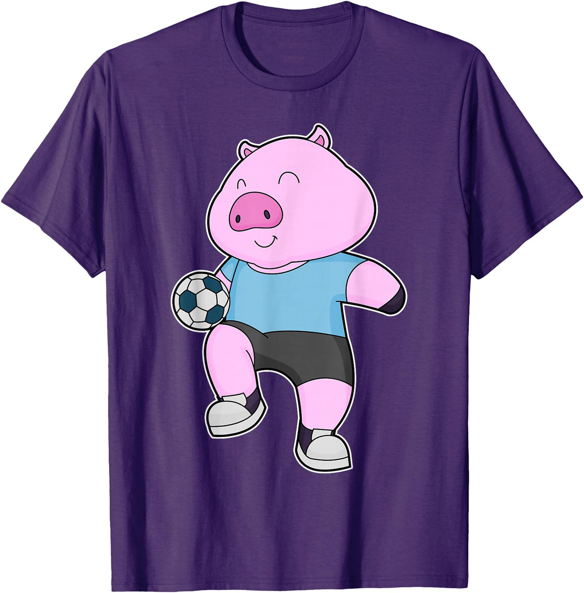 Snabdesign84 Pig Soccer player Soccer Sports T-Shirt - Purple