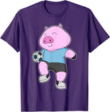Snabdesign84 Pig Soccer player Soccer Sports T-Shirt - Purple