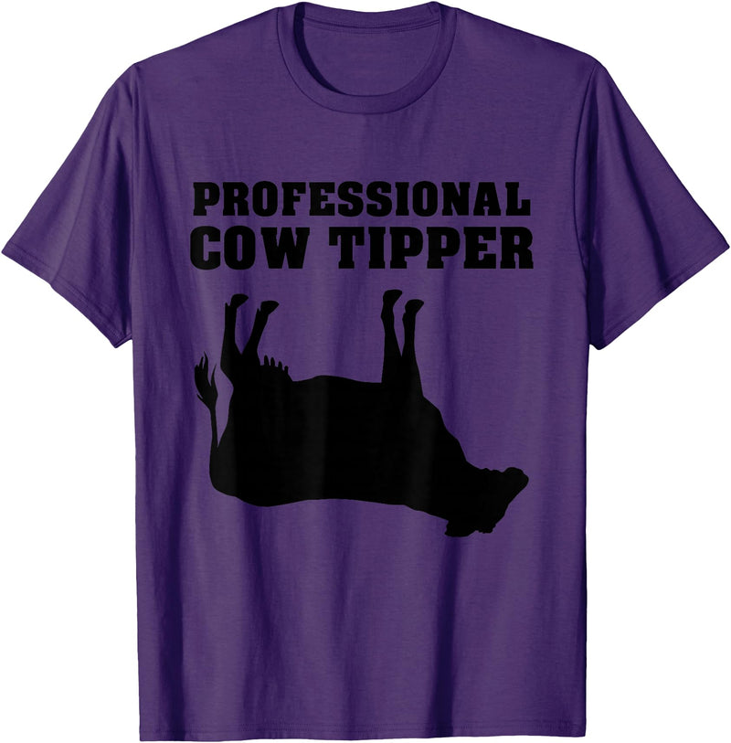Cow Tipping Apparel Professional Cow Tipper - Cow Tipping T-Shirt - Purple