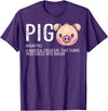 Bacon Apparel Pig Definition Bacon Funny Bacon Lovers Bacon T-Shirt - Purple