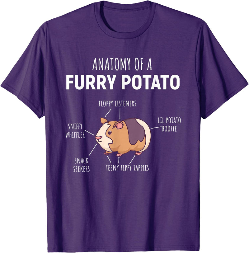 Sweet Anatomy of a Furry Potato Guinea Pig Gifts Anatomy of A Furry Potato Guinea Pig Lover Gift T-Shirt Small - Purple