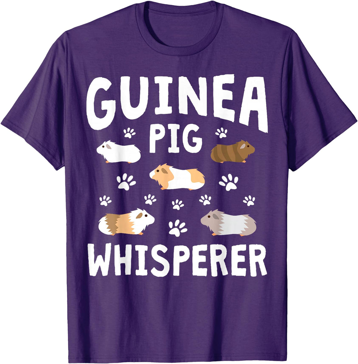 Guinea Pig Lover Apparel For Mom Women Girls Guinea Pig Whisperer Mom Girl Women Funny Guinea Pig Lover T-Shirt - Purple