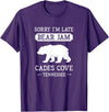 Great Smoky Mountains National Park Gifts Cades Cove Tennessee Sorry I'm Late Bear Jam Funny Smokies T-Shirt - Purple