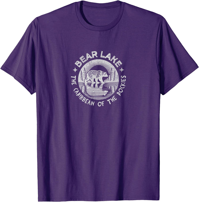 Bear Lake The Caribbean Of The Rockies Utah Idaho Bear Lake Vintage The Caribbean Of The Rockies Utah Idaho T-Shirt - Purple