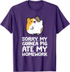 Guinea Pig Owner Guinea Pig Homework Sorry My Guinea Pig Ate My Homework T-Shirt - Purple