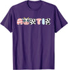 Cow Matching Family Outfit Costume Apparel Auntie Girl Birthday Matching Family Cow Farm Animal Aunt T-Shirt - Purple