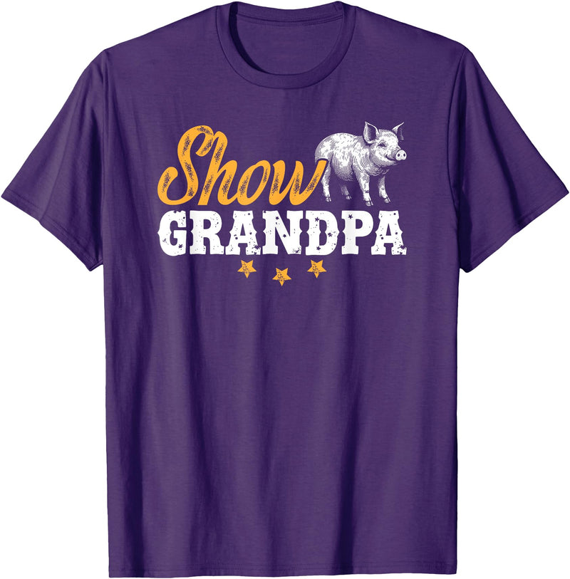 Pig Show Grandpa Father's Day Pig Show Grandpa Pig Show Grandfather T-Shirt - Purple