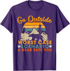 Funny Bear Camping outdoor lovers designs gifts Go Outside Worst Case Scenario A Bear Eats You Camping Gift T-Shirt - Purple