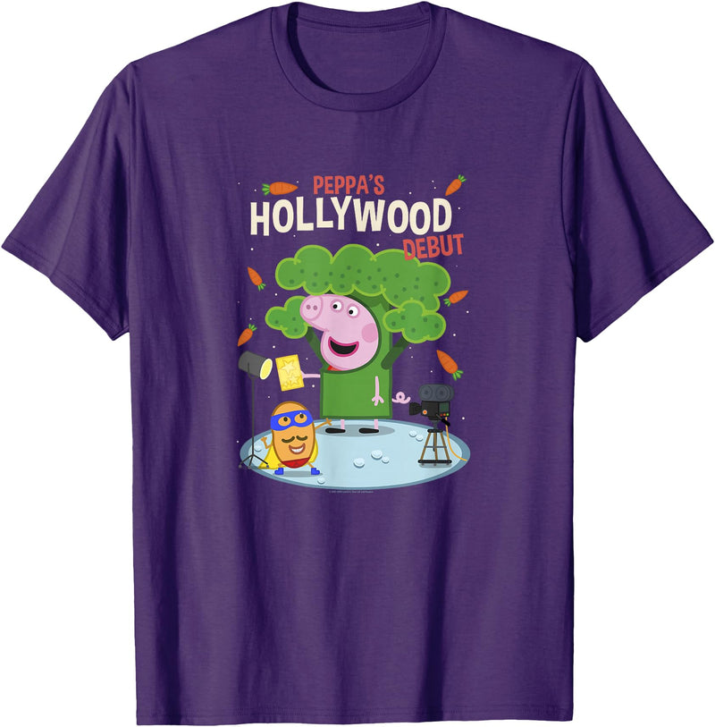 Peppa Pig Visits America Peppa's Hollywood Debut T-Shirt - Purple