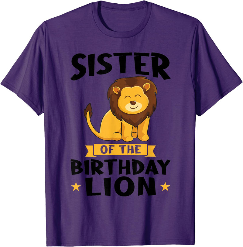 lion sister Gifts sister of the birthday lion birthday T-Shirt - Purple