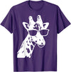 We Love Giraffes - Apparel & Gifts Giraffe with Sunglasses Funny Gift T-Shirt - Purple