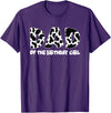 funny saying Gifts for Family Members and more Dad of the Birthday Girl Cow Print Cow Pattern T-Shirt - Purple