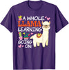 Llama School Co Llama Learning T Shirt Teachers Students Alpaca Lovers Gift T-Shirt - Purple
