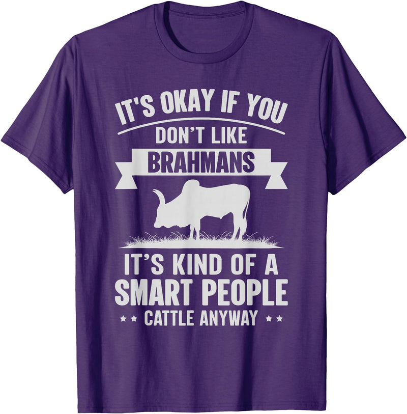 Funny Brahmans Gift for Men & Rancher Smart People Cattle Farmer - Cow Breeds Brahmans T-Shirt - Purple